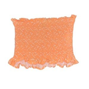 Forever 21, Coral/White Polkadots Crop Top, Small